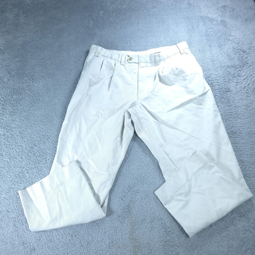 Lauren Ralph Lauren Chino Pants Mens 36x28 White Pleated Classic Tag 36x29
